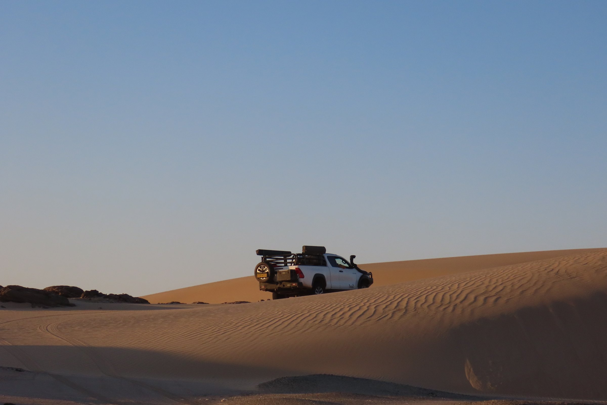 4x4 vehicle crossing the dunes of the Skeleton Coast